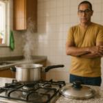Panela no fogao com foco em seguranca para evitar incendio por gordura